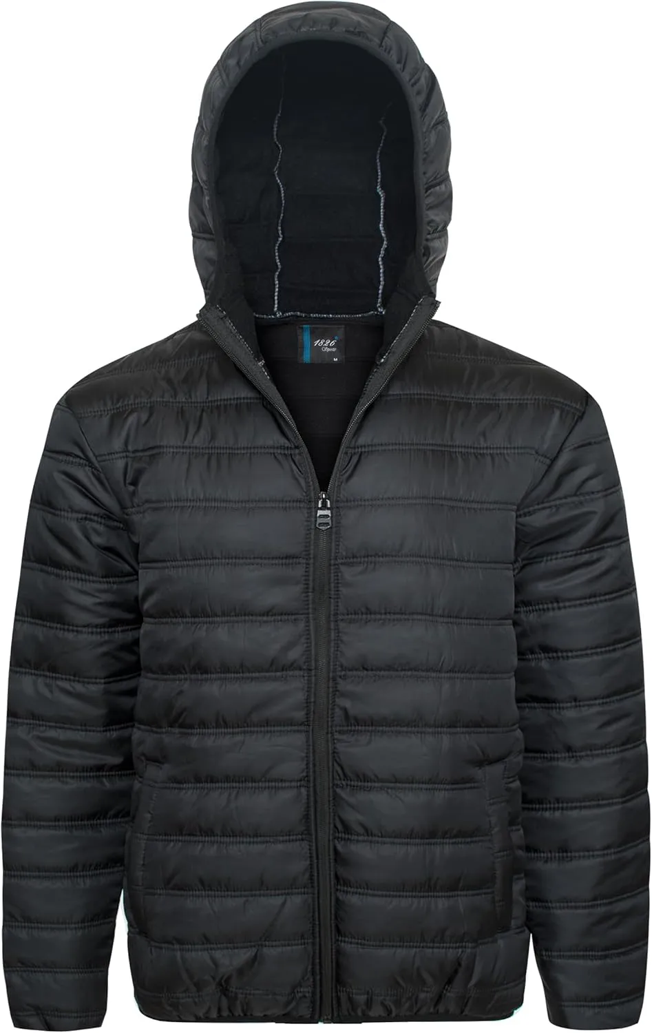 1826 Water-resistant Puffer Mens Quilted Full Zip Jackets, Sherpa lining, Fleece Lining With and Without Hood