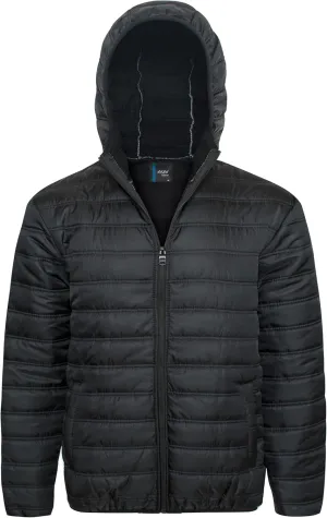 1826 Water-resistant Puffer Mens Quilted Full Zip Jackets, Sherpa lining, Fleece Lining With and Without Hood