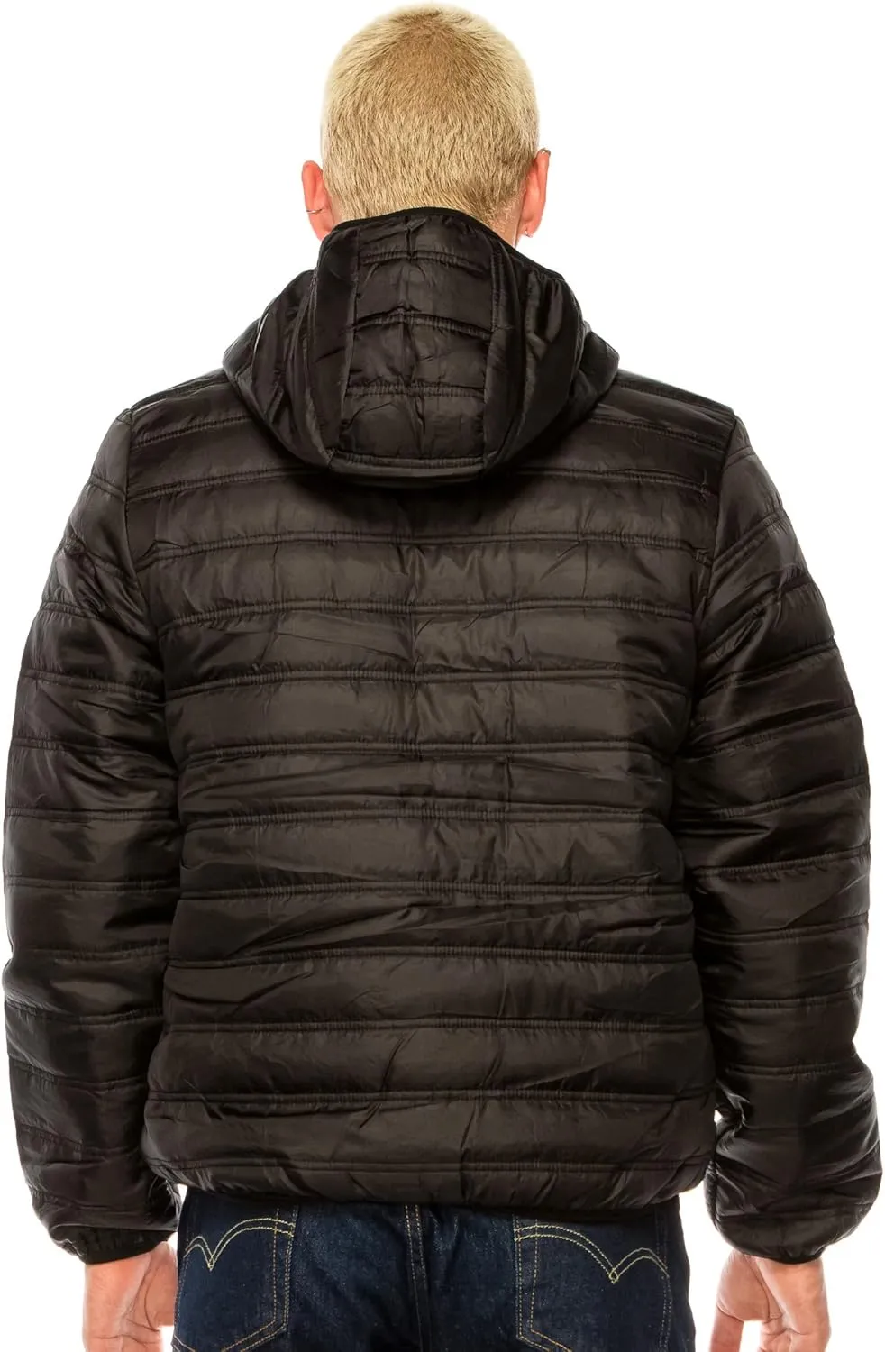 1826 Water-resistant Puffer Mens Quilted Full Zip Jackets, Sherpa lining, Fleece Lining With and Without Hood