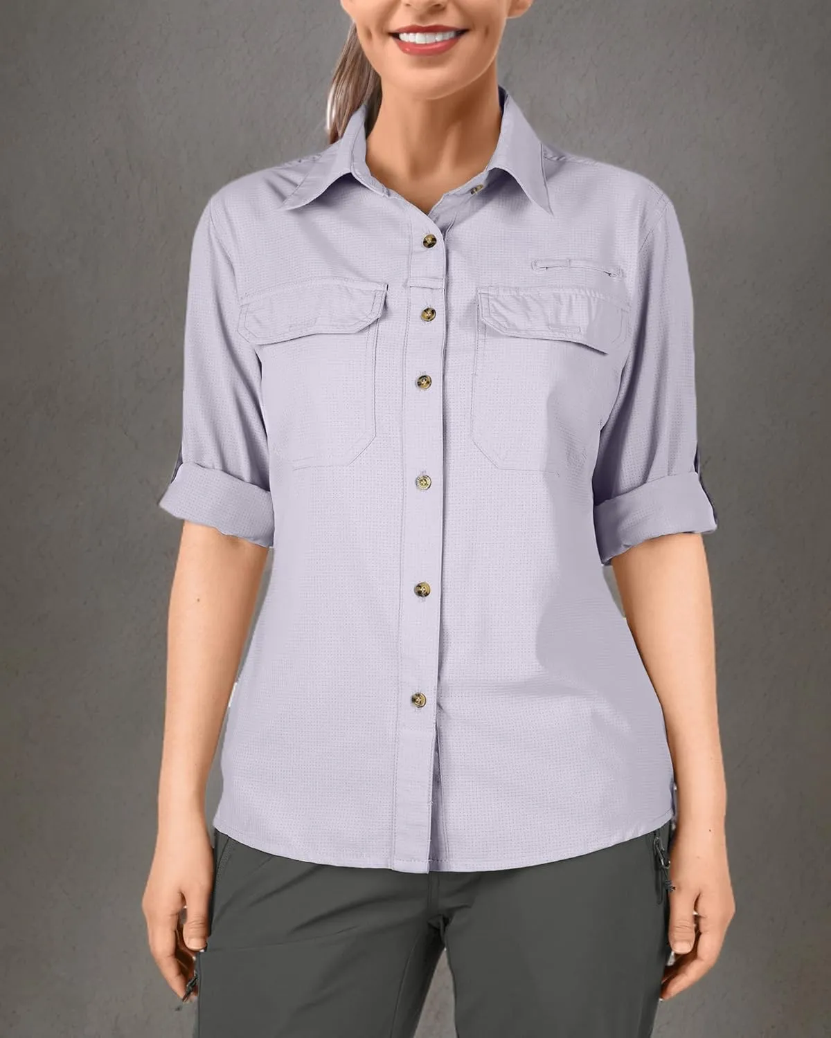 33,000ft Women's UPF 50 UV Sun Protection Shirt, Cool Quick Dry Long Sleeve Outdoor Fishing Hiking Safari Travel Shirt