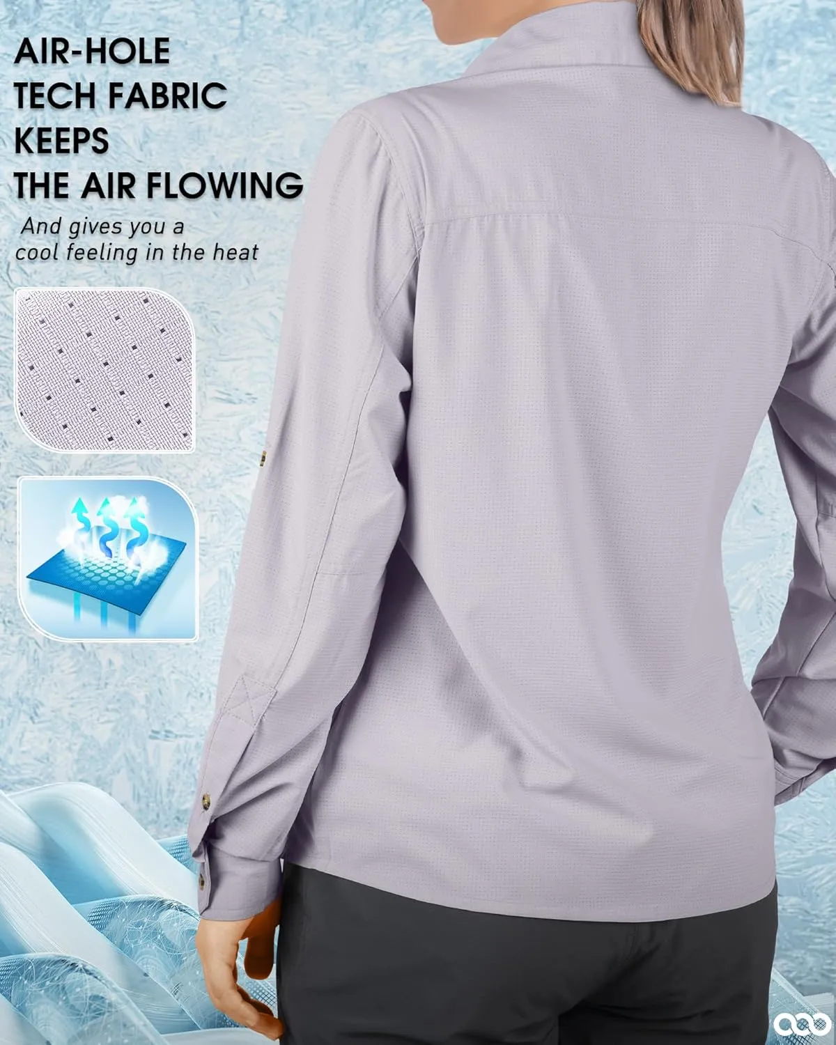 33,000ft Women's UPF 50 UV Sun Protection Shirt, Cool Quick Dry Long Sleeve Outdoor Fishing Hiking Safari Travel Shirt
