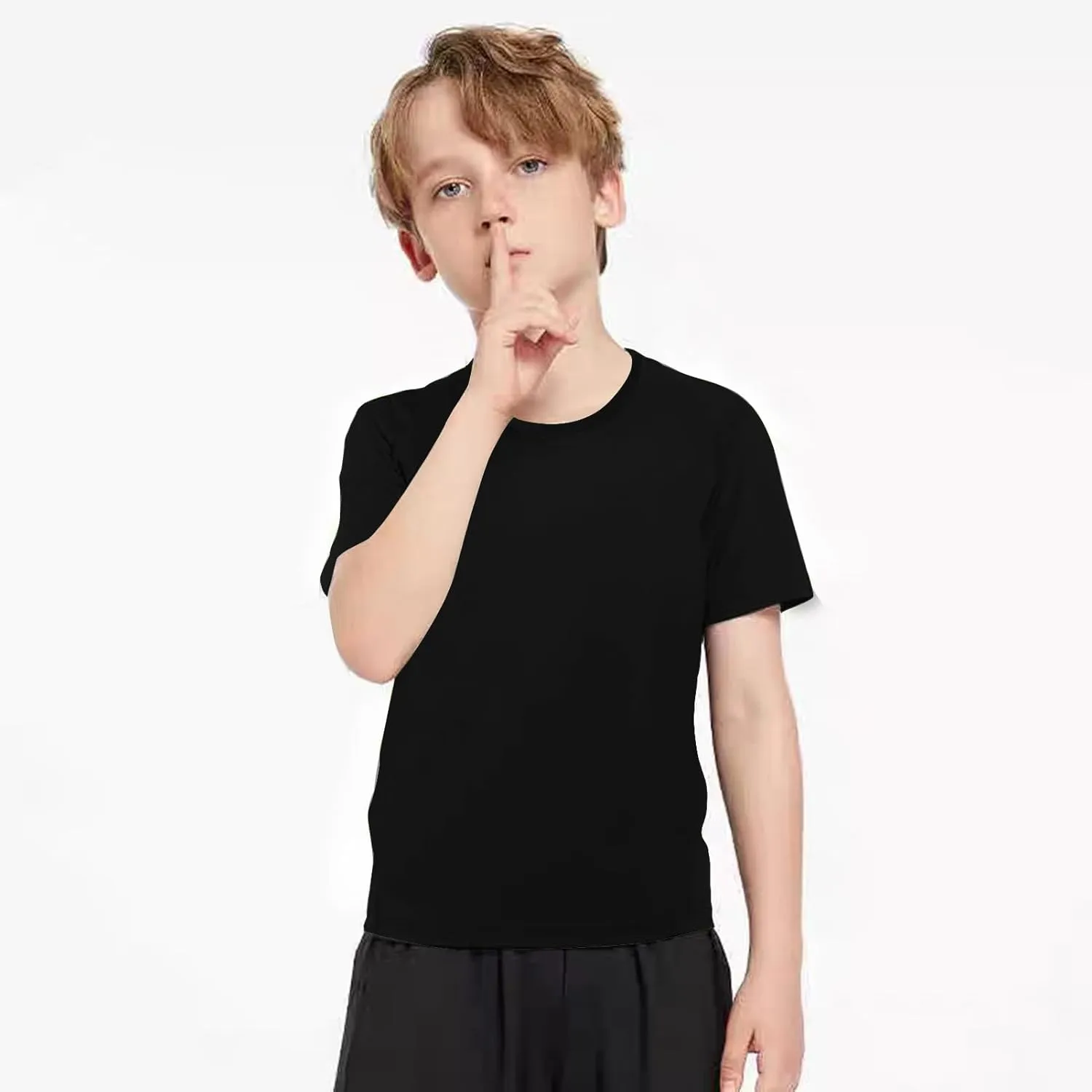4 Pack Boys/Youth/Kids Quick Dry Sports Tee Shirt Mesh Moisture Wicking Active Athletic T-Shirt(4-18Years)