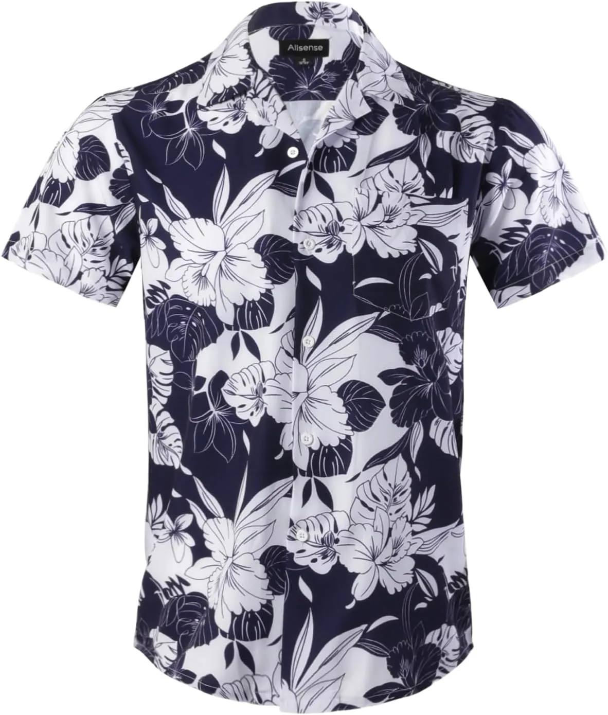 Allsense Men's Short-Sleeve Button-Down Tropical Hawaiian Shirt