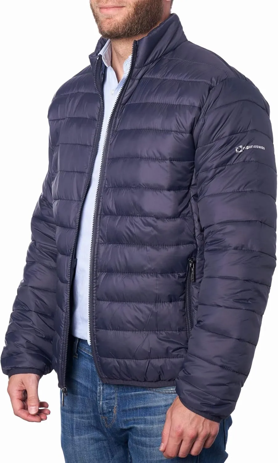 Alpine Swiss Niko Mens Down Alternative Jacket Puffer Coat Packable Warm Insulation & Lightweight