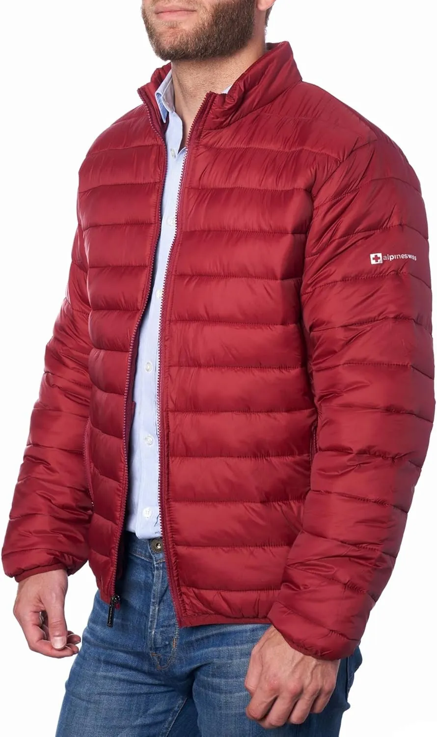 Alpine Swiss Niko Mens Down Alternative Jacket Puffer Coat Packable Warm Insulation & Lightweight