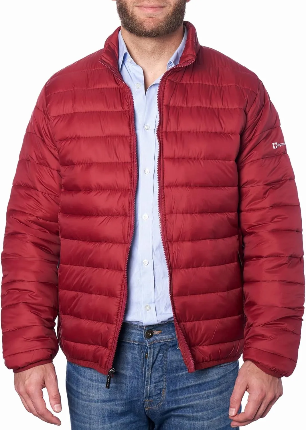 Alpine Swiss Niko Mens Down Alternative Jacket Puffer Coat Packable Warm Insulation & Lightweight