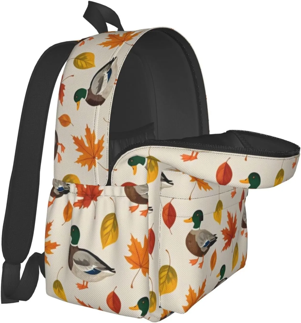 Autumn Duck Maple Leaf Adult Backpacks 15 Inch Laptop Backpack Travel Bag for Men Women Gifts