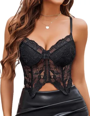 Avidlove Lace Bralettes for Women Y2k Camisole Lingerie Adjustable Strap Crop Top