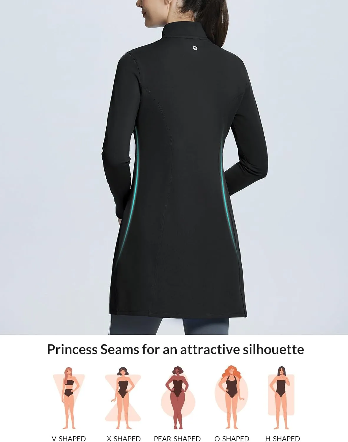 baleaf Women's Fleece Dress Sweatshirt Winter Dress Tunic Long Warm Quarter Zip Up Pullover Jackets with Pocket Outdoor