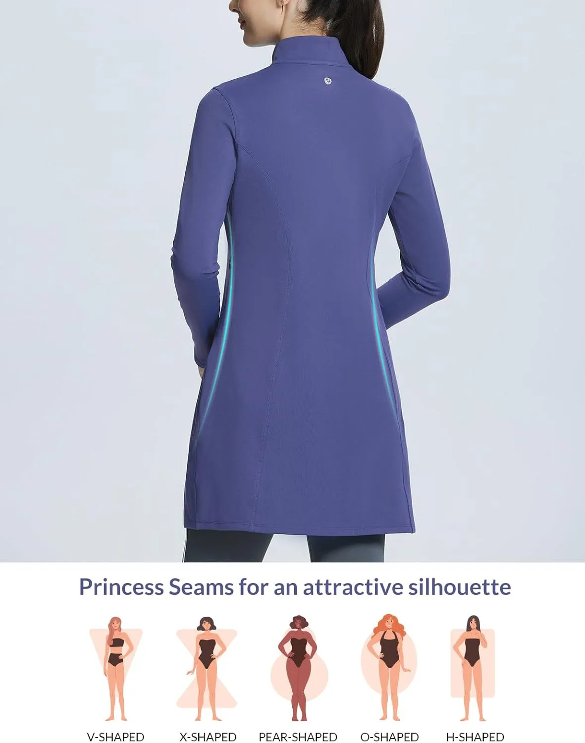 baleaf Women's Fleece Dress Sweatshirt Winter Dress Tunic Long Warm Quarter Zip Up Pullover Jackets with Pocket Outdoor