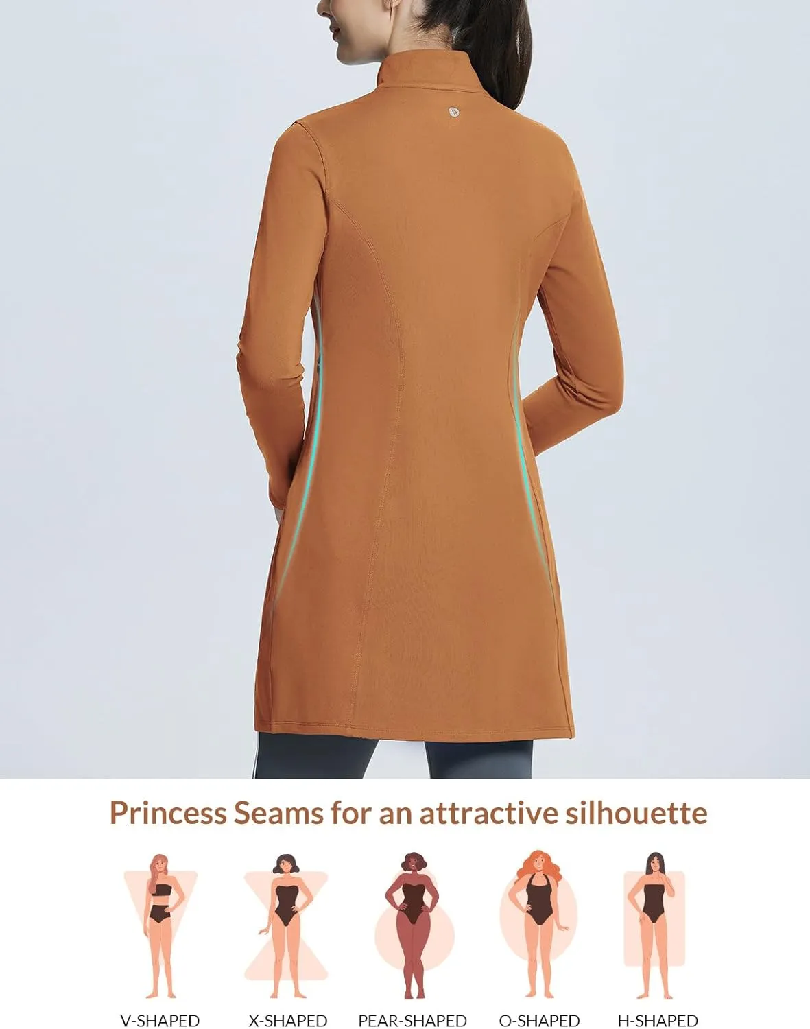 baleaf Women's Fleece Dress Sweatshirt Winter Dress Tunic Long Warm Quarter Zip Up Pullover Jackets with Pocket Outdoor