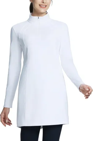 baleaf Women's Fleece Dress Sweatshirt Winter Dress Tunic Long Warm Quarter Zip Up Pullover Jackets with Pocket Outdoor