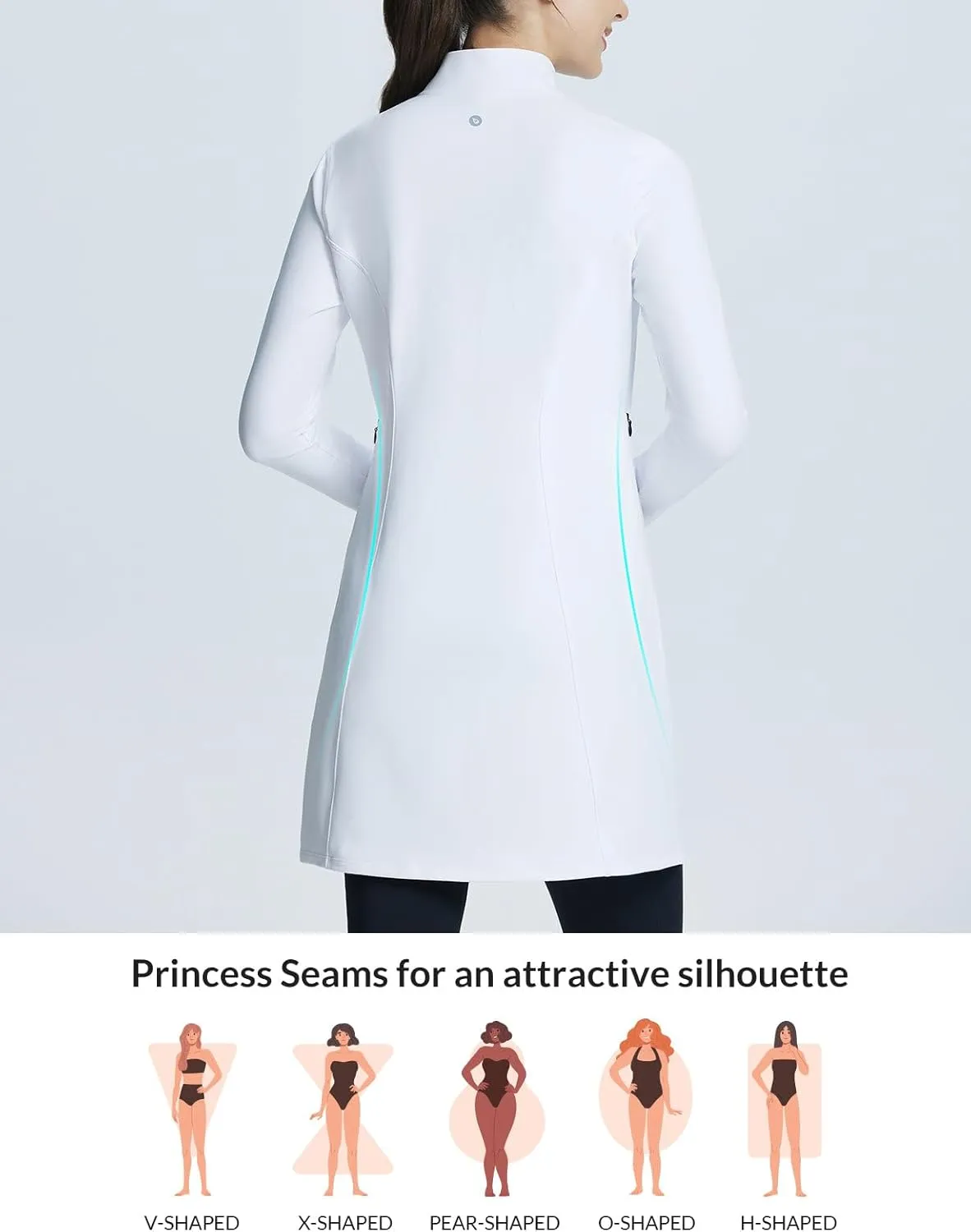 baleaf Women's Fleece Dress Sweatshirt Winter Dress Tunic Long Warm Quarter Zip Up Pullover Jackets with Pocket Outdoor