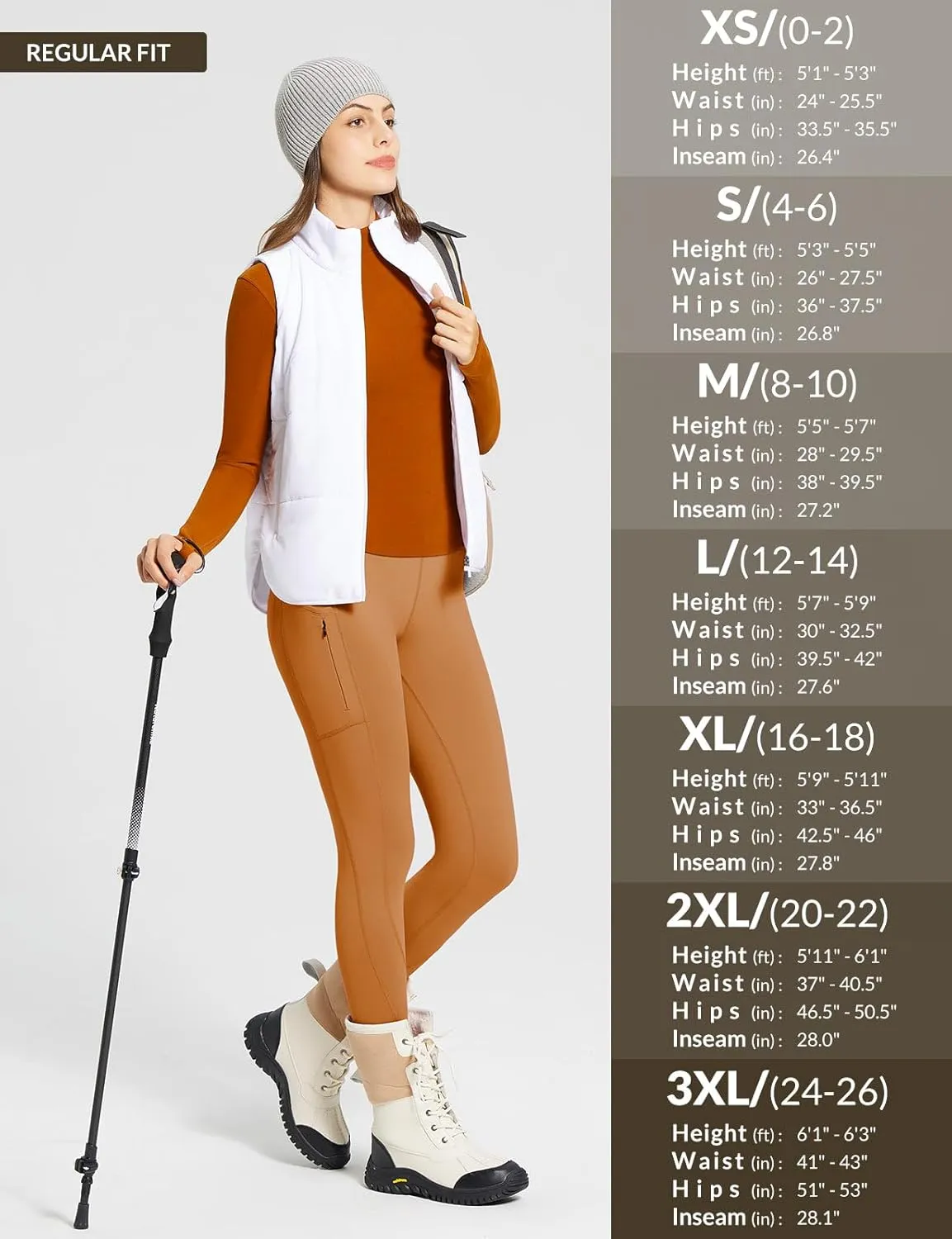 baleaf Women's Fleece Lined Leggings with 5 Pockets, Thermal Warm Winter Tights High Waisted Yoga Pants Cold Running Gear