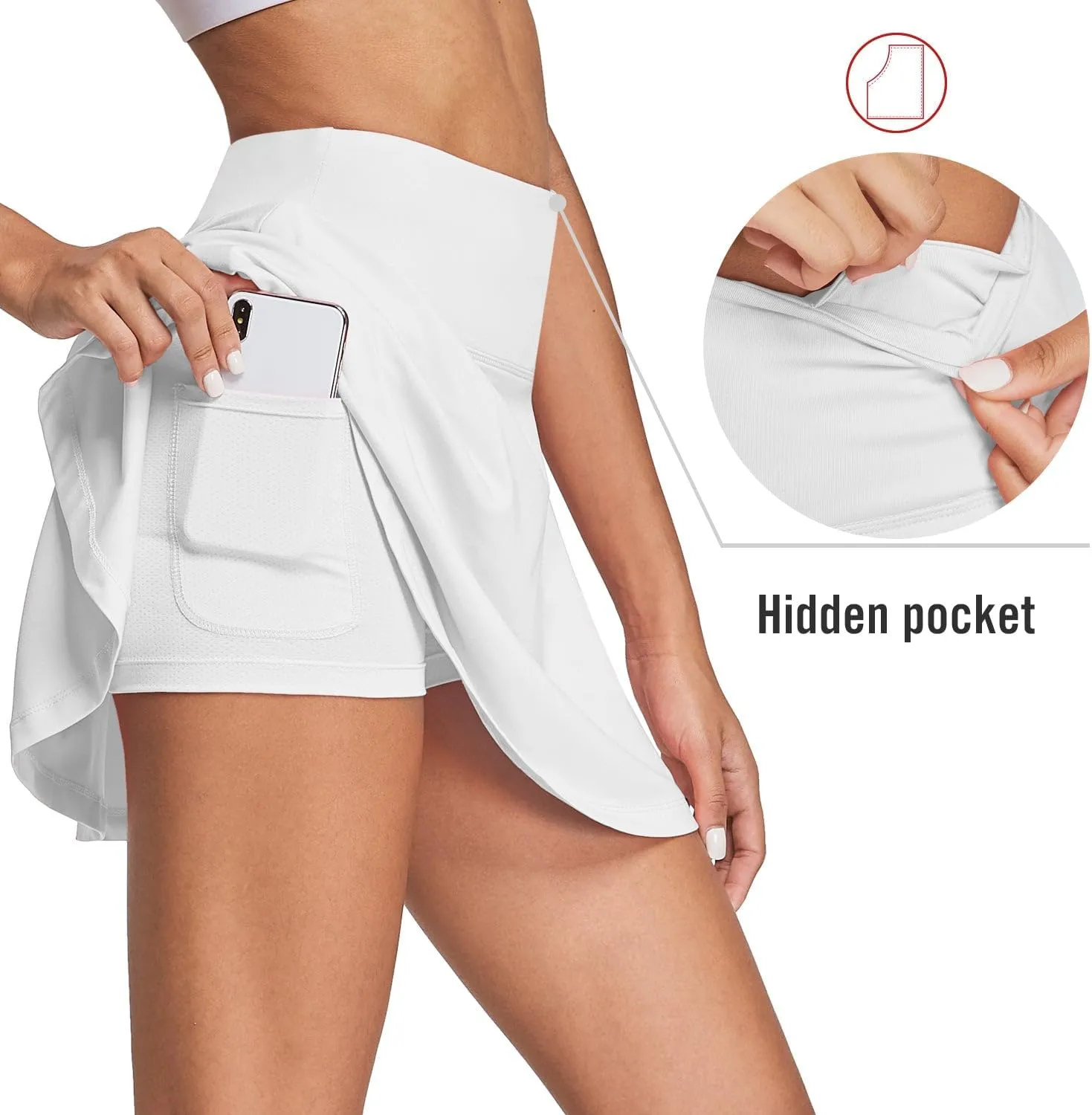 baleaf Women's Pleated Tennis Skirt Skorts for Woman Golf Skirts with Pockets Athletic Running Workout Sports