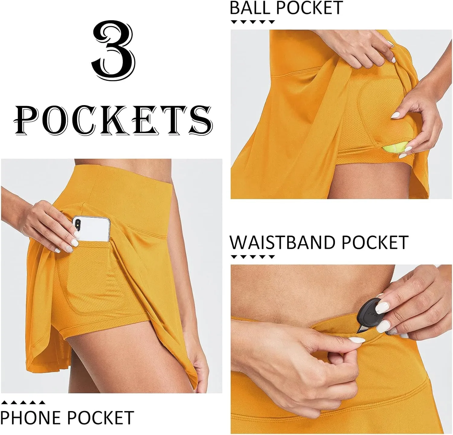 baleaf Women's Pleated Tennis Skirt Skorts for Woman Golf Skirts with Pockets Athletic Running Workout Sports
