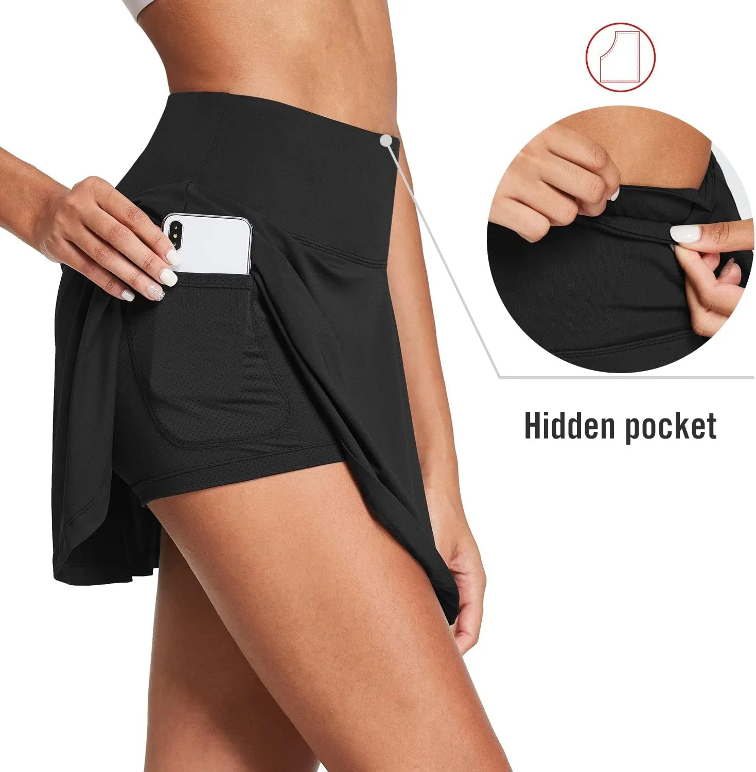 baleaf Women's Pleated Tennis Skirt Skorts for Woman Golf Skirts with Pockets Athletic Running Workout Sports