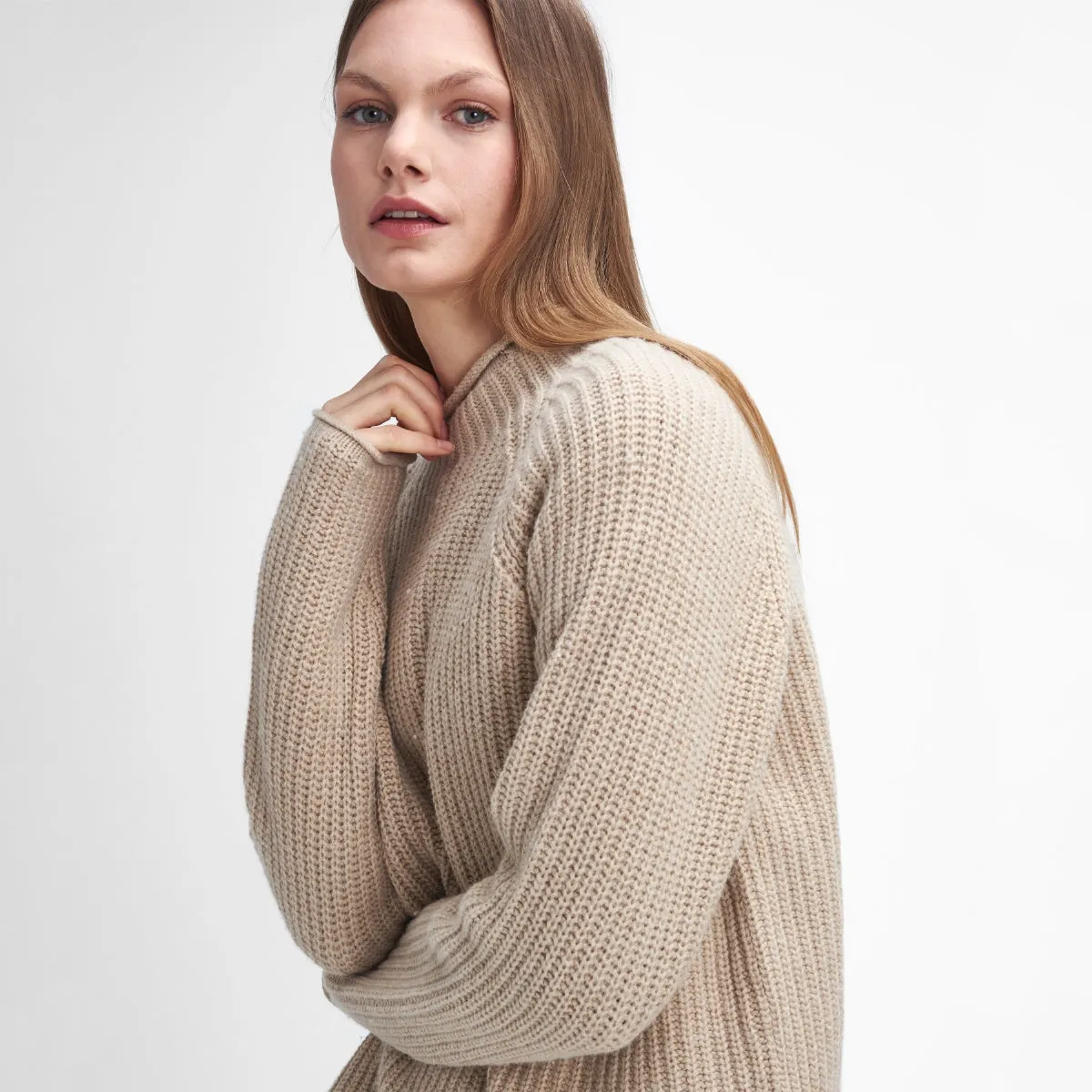 Barbour Willows High-Neck Women's Knit | Oatmeal