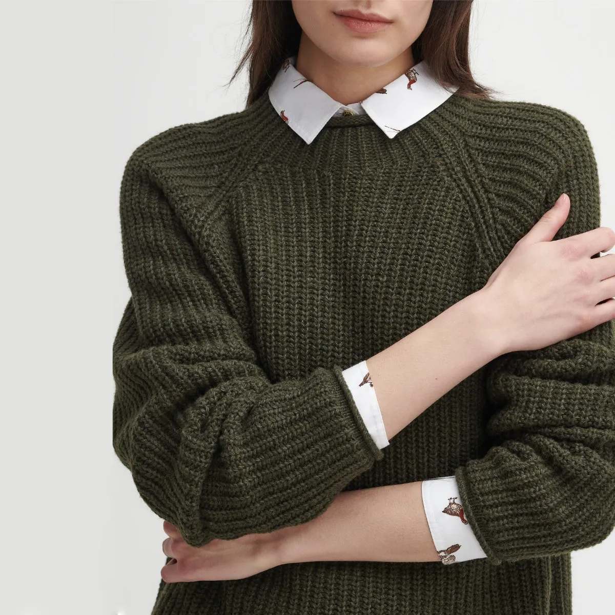 Barbour Willows High-Neck Women's Knit | Olive