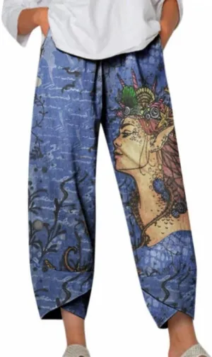 Bengbobar Linen Capris for Women Wide Leg Sweatpants Casual Capri Pants Baggy Palazzo Pants Cropped Summer Beach Trousers
