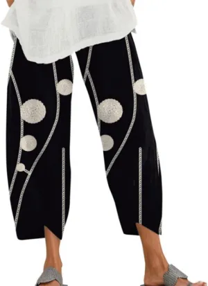 Bengbobar Linen Capris for Women Wide Leg Sweatpants Casual Capri Pants Baggy Palazzo Pants Cropped Summer Beach Trousers