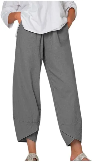 Bengbobar Linen Pants Women Wide Leg Sweatpants Straight Casual Summer Capri Pants Comfy Baggy Trousers Palazzo Lounge