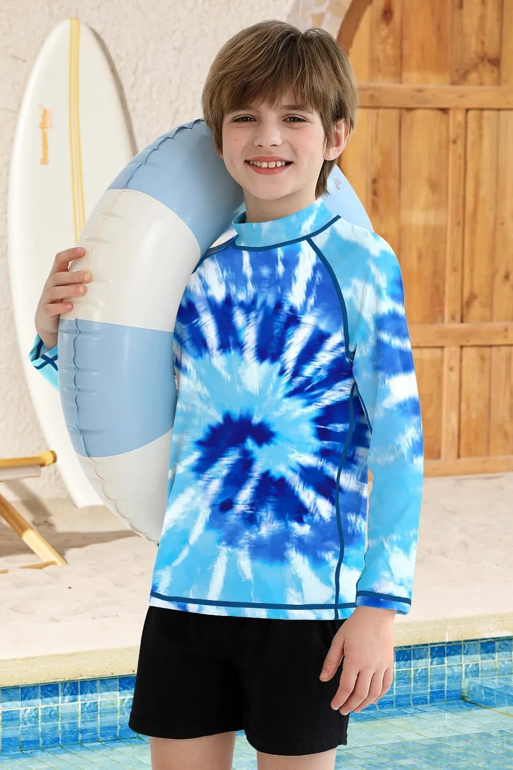 BesserBay Boys Sun Protection Long Sleeve Rash Guard Shirt UPF 50  Rashguard Swim Shir Surfing Shirt 4-14 Year