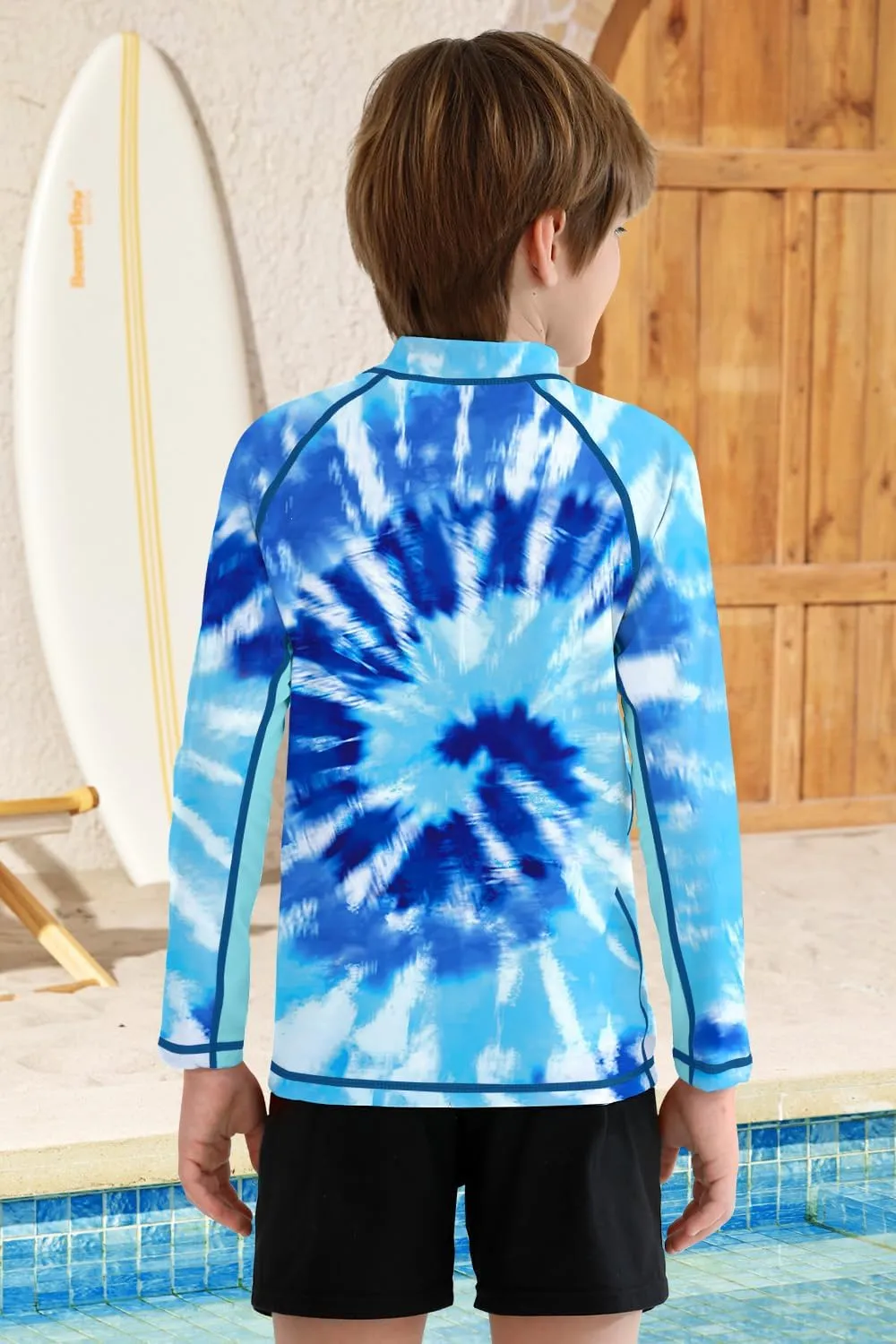 BesserBay Boys Sun Protection Long Sleeve Rash Guard Shirt UPF 50  Rashguard Swim Shir Surfing Shirt 4-14 Year