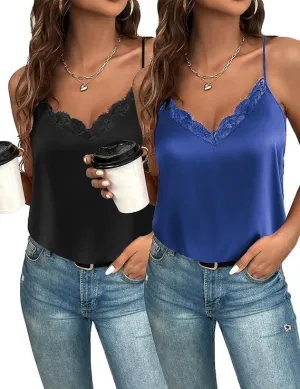 Beyove 2024 Camisole Tops for Women Slik Satin Spaghetti Strap Tank Top