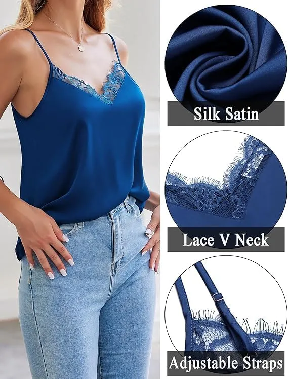 Beyove 2024 Camisole Tops for Women Slik Satin Spaghetti Strap Tank Top