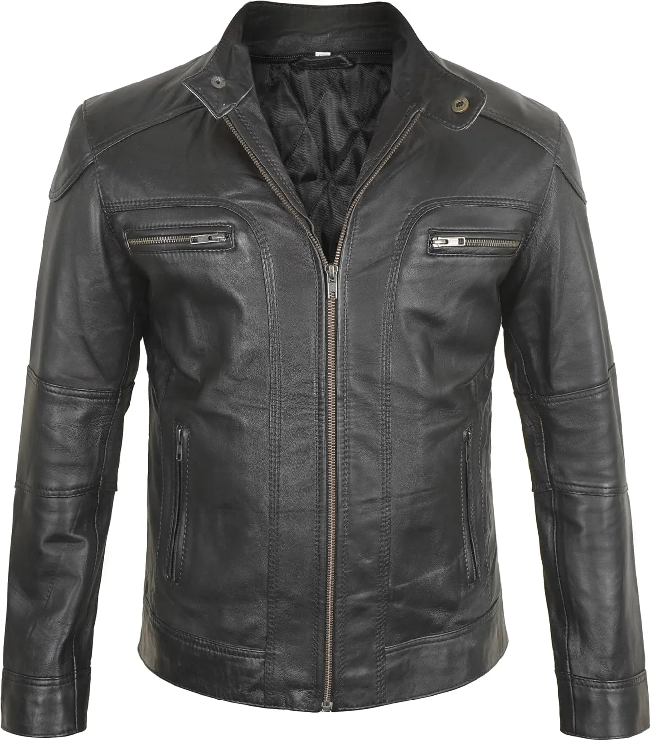 Black Leather Jacket Men - Leather Motorcycle Jacket Men With Hood