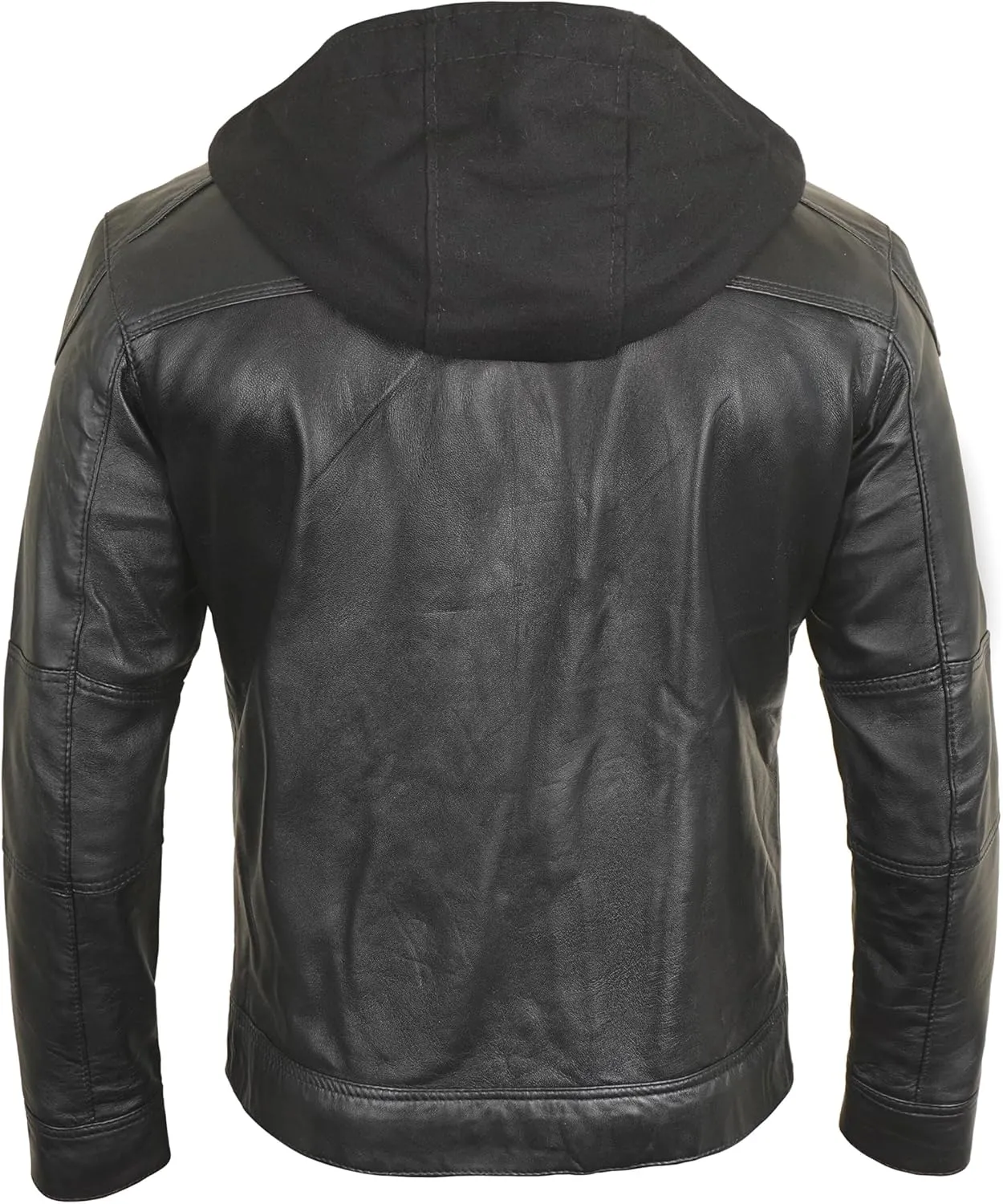 Black Leather Jacket Men - Leather Motorcycle Jacket Men With Hood