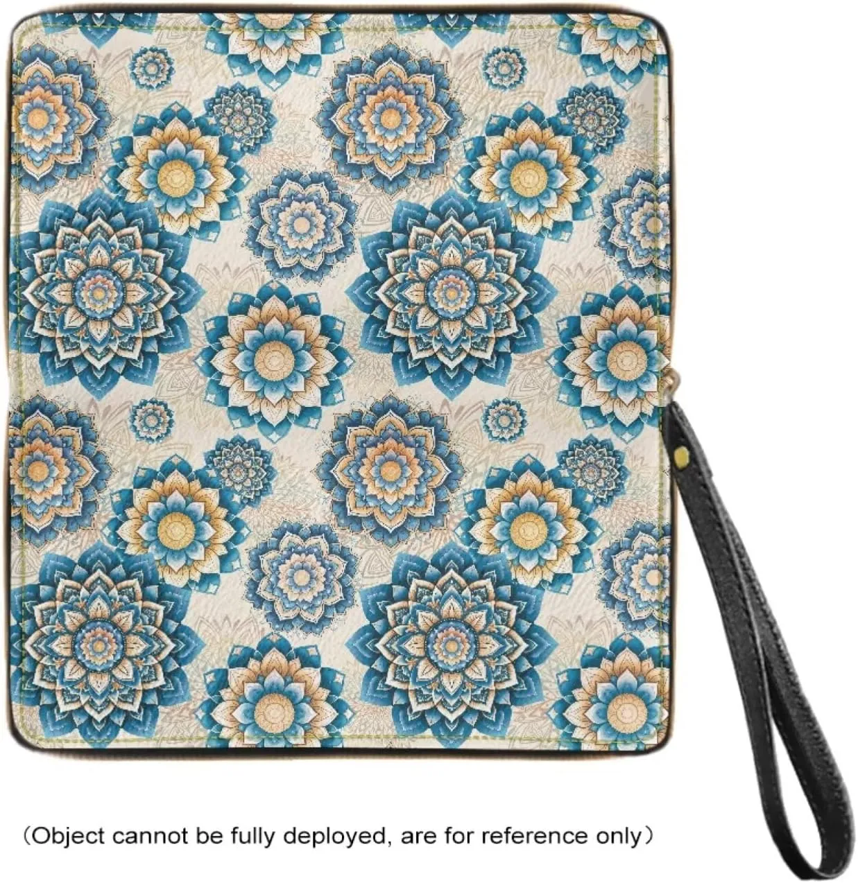 Boho Mandala Flower Print Women's Zip Around Wallet Wristlet PU Leather Waterproof Clutch Wallet Large Capacity Credit Card Holder Travel Business Dating Coin,Cash Pocket