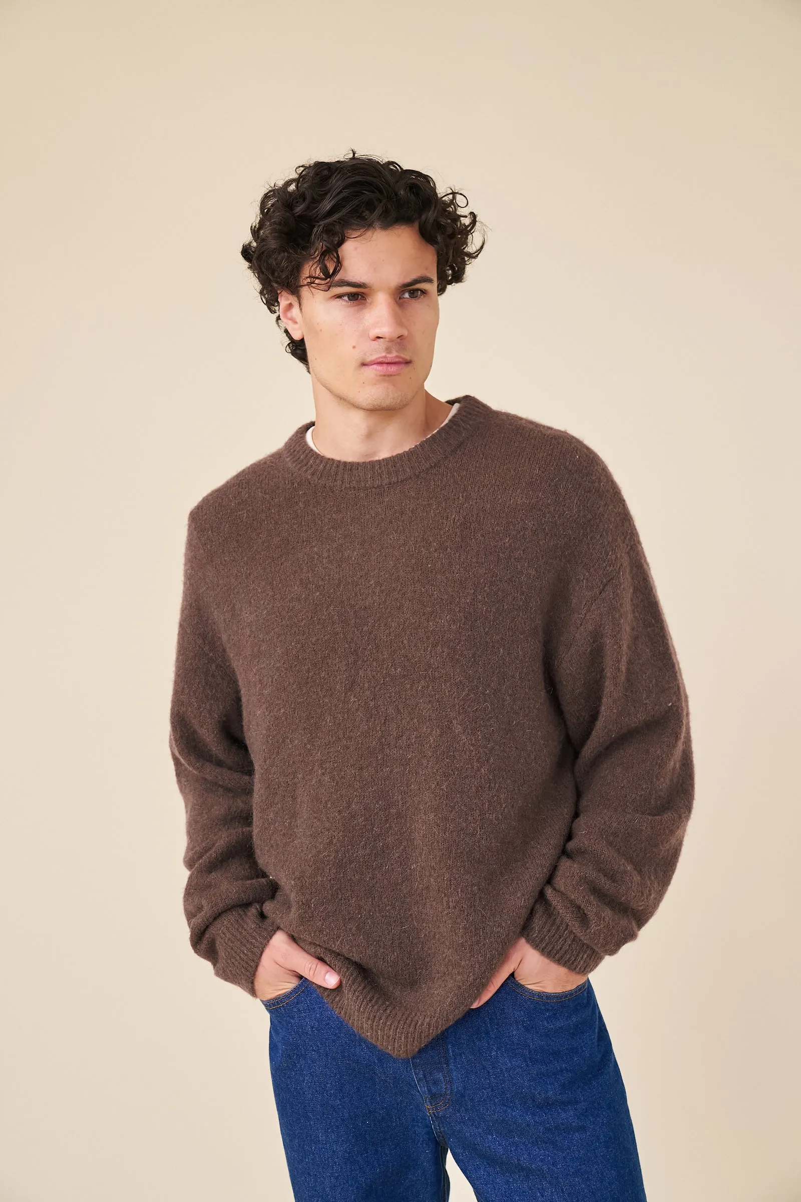 bound Baxter Mohair Blend Sweater - Walnut Brown