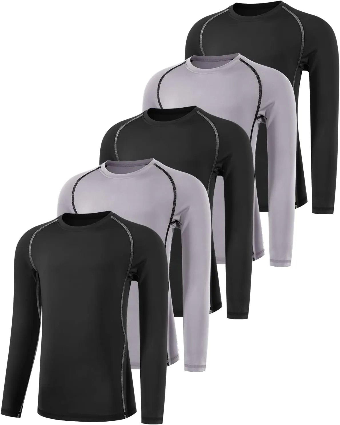 Boys' Compression Shirts Youth Long Sleeve Football Baseball Undershirt Sports Quick Dry Athletic Baselayer