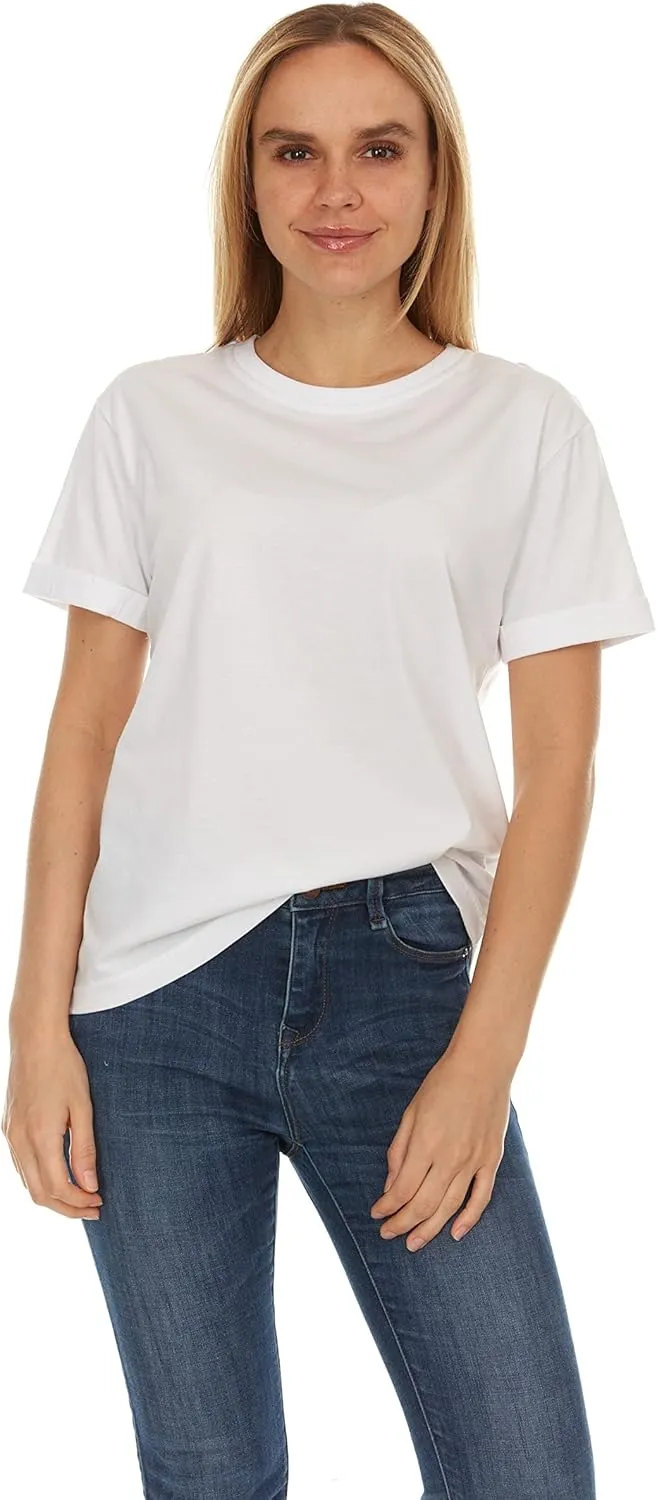 Brix Womens Loose Fit Tee - Shirts Crewneck Cotton Tees.