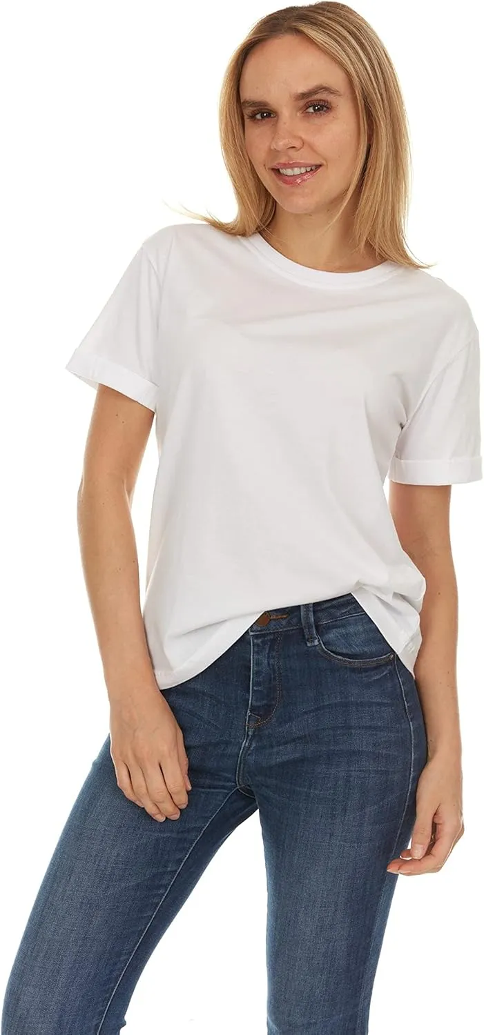 Brix Womens Loose Fit Tee - Shirts Crewneck Cotton Tees.