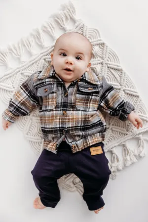 Button Up Plaid Jacket | Black Multi