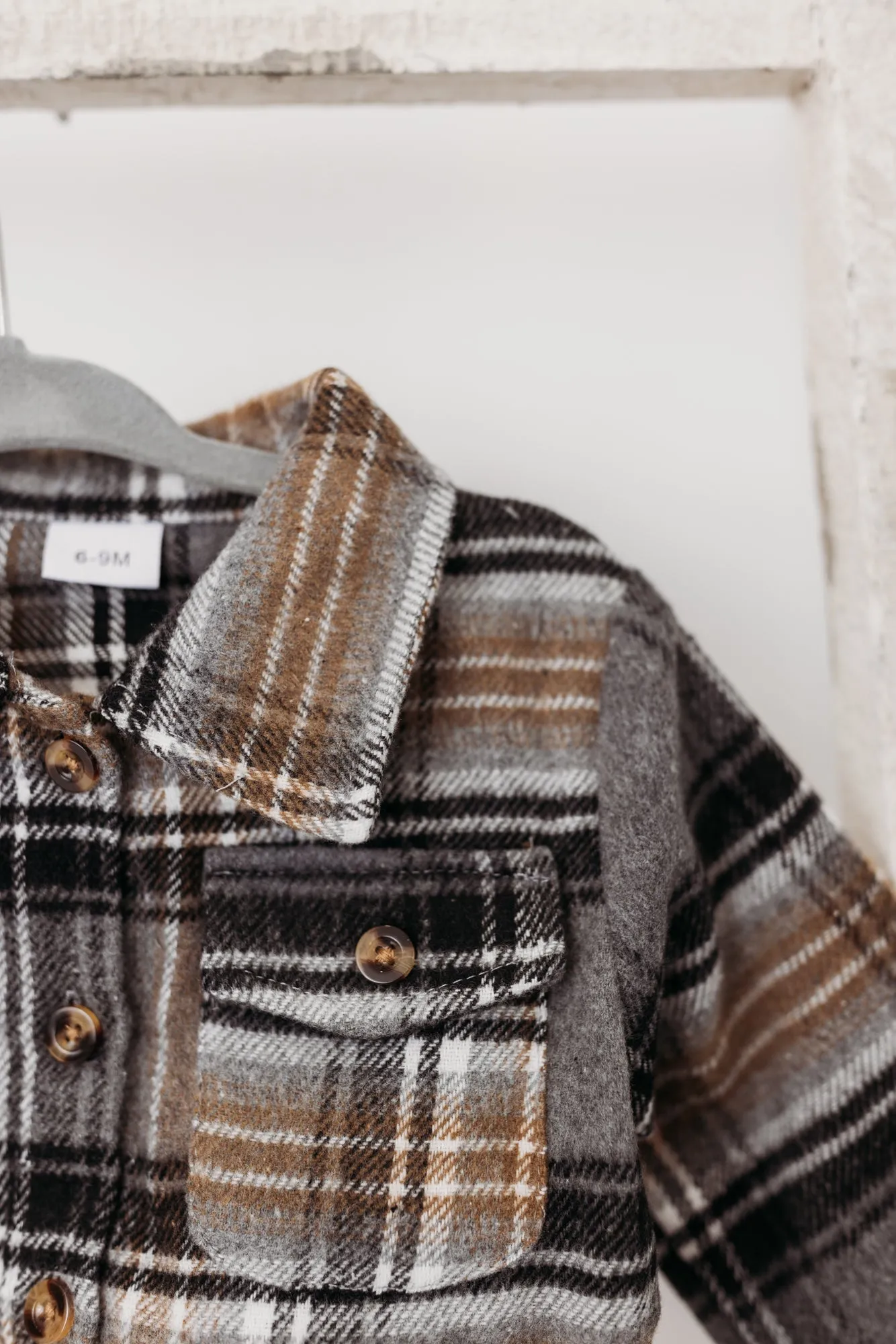 Button Up Plaid Jacket | Black Multi