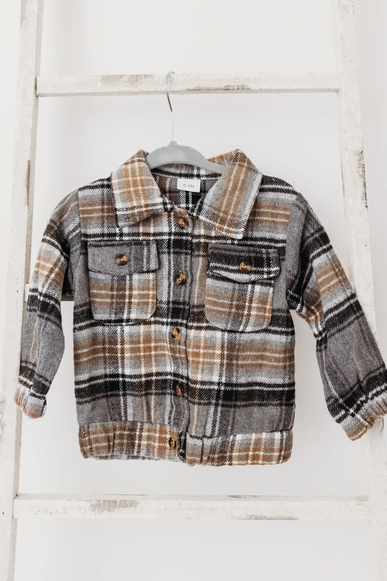 Button Up Plaid Jacket | Black Multi