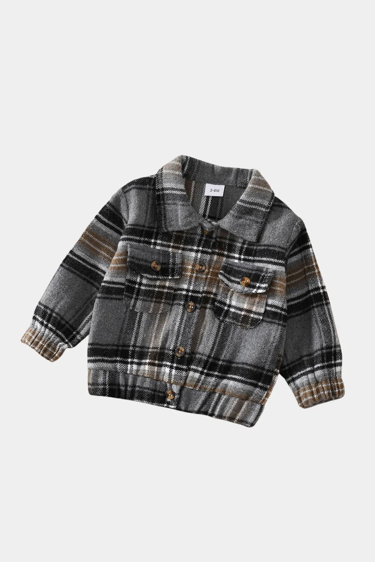 Button Up Plaid Jacket | Black Multi