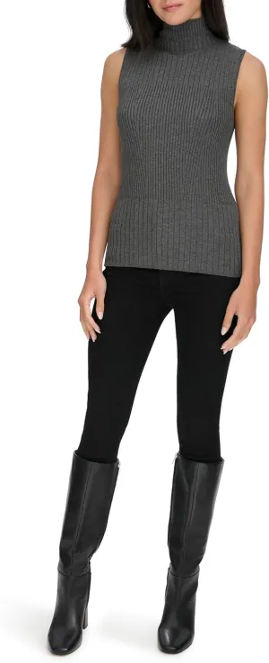 Calvin Klein Women's Mock Neck Sleeveless Sweater