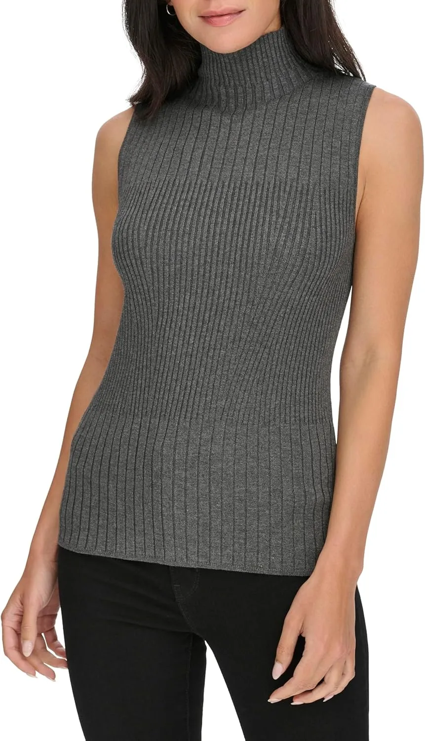 Calvin Klein Women's Mock Neck Sleeveless Sweater