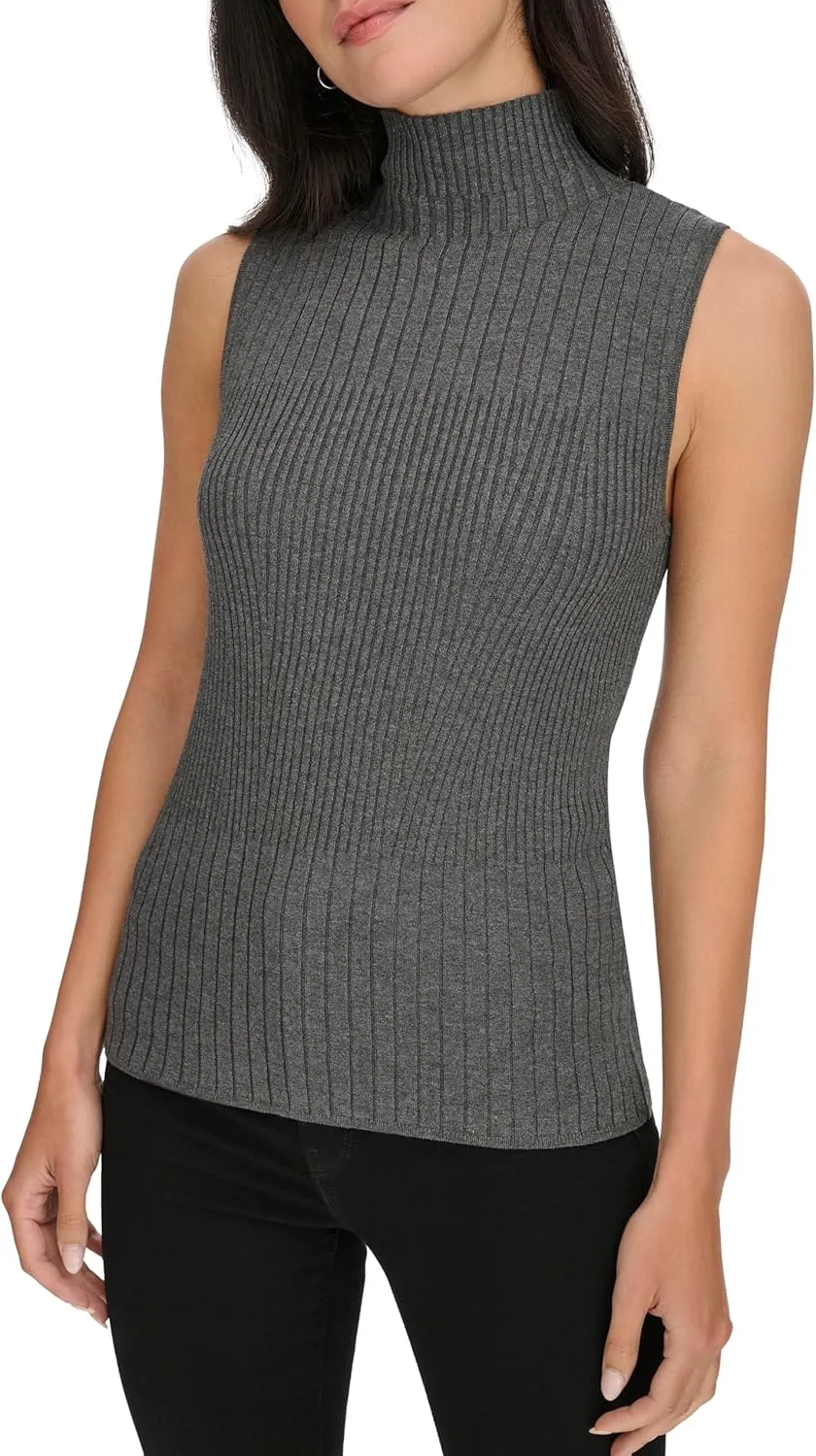 Calvin Klein Women's Mock Neck Sleeveless Sweater