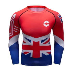 Cody Lundin - Battle Nation : Britain  -  Long Sleeve MMA  / BJJ  Compression Shirt / Rash Guard