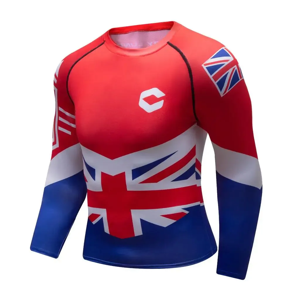 Cody Lundin - Battle Nation : Britain  -  Long Sleeve MMA  / BJJ  Compression Shirt / Rash Guard