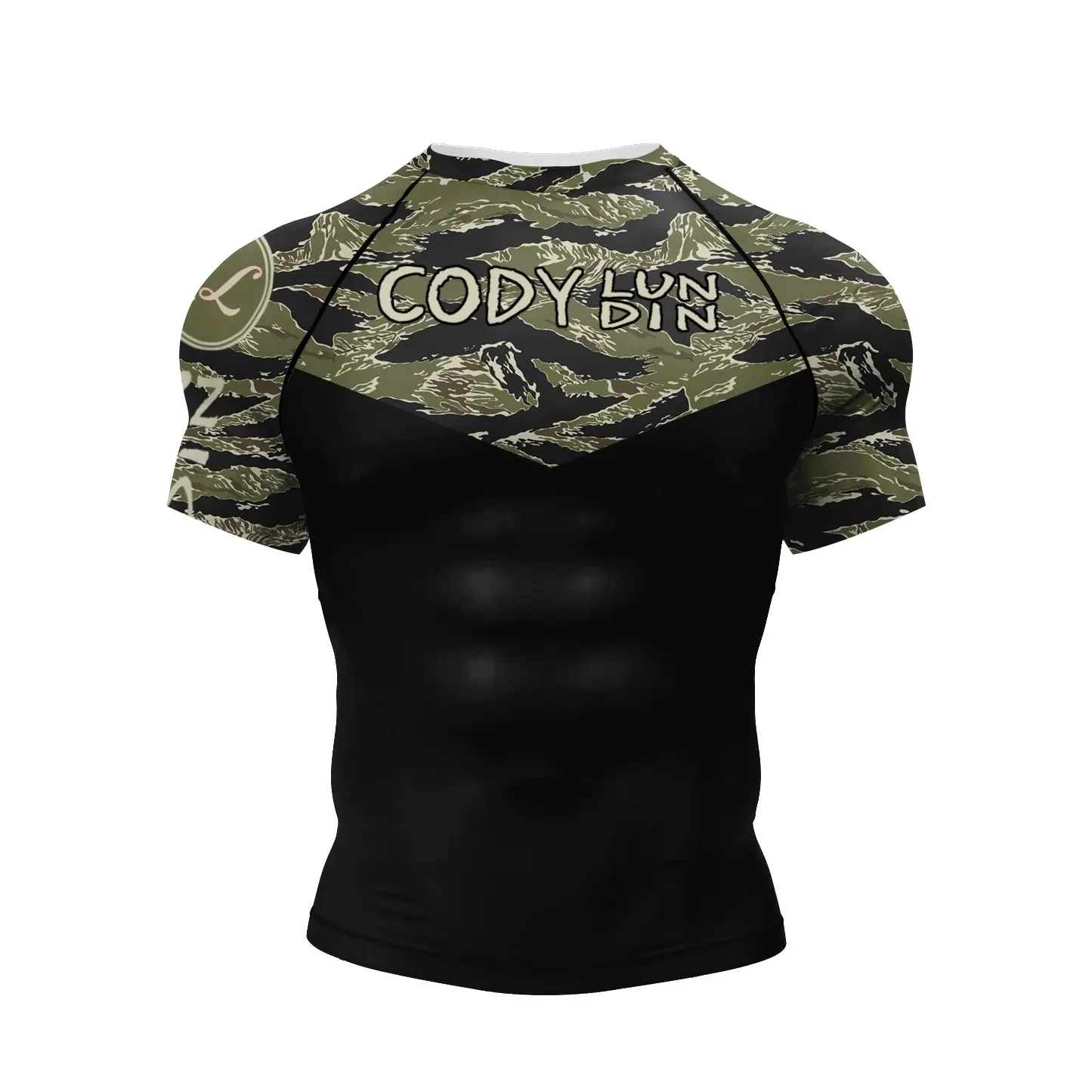 Cody Lundin - " Green Canopy "-  Short Sleeve MMA  / BJJ  Compression Shirt / Rash Guard