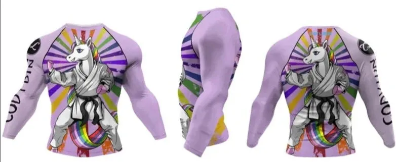 Cody Lundin - " Unicorn Form " -  Long Sleeve MMA  / BJJ  Compression Shirt / Rash Guard