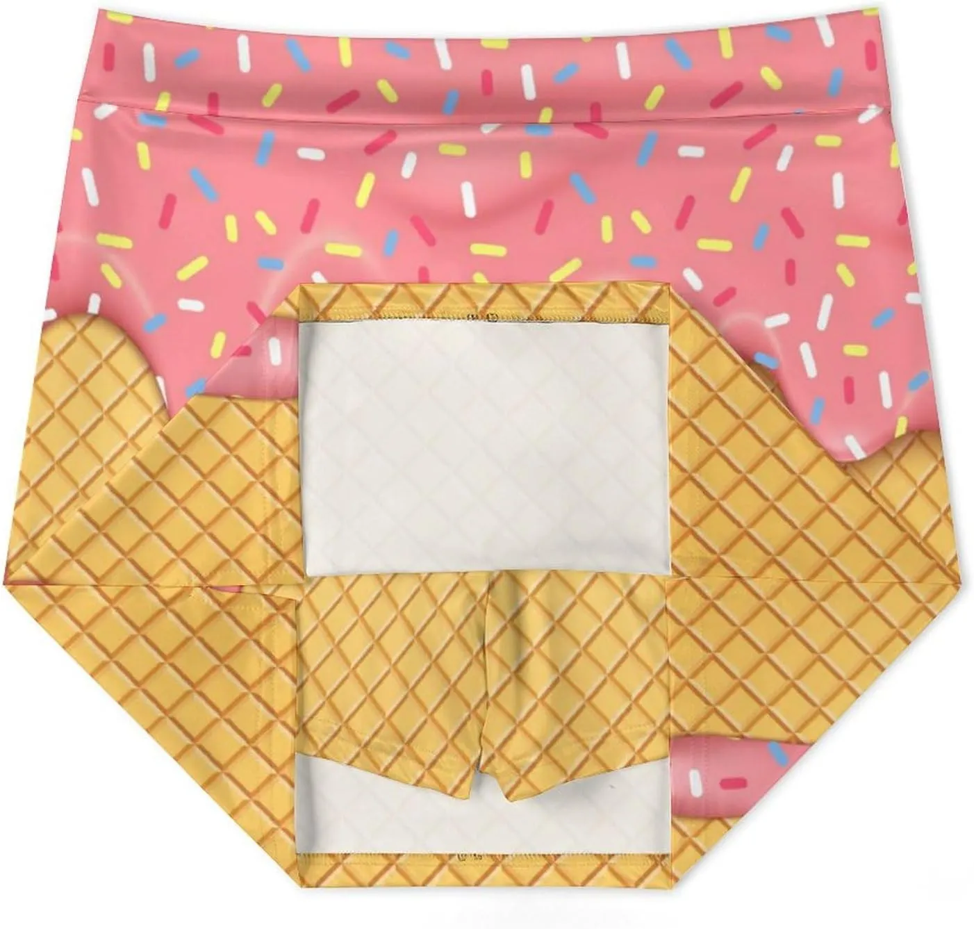 Colorful Sprinkles on Waffle Women's Mini Tennis Skirt with Shorts Underneath Athletic Workout Cute Skorts