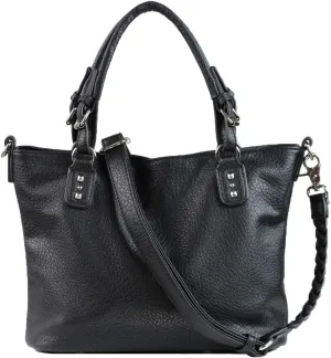 Concealed Ella Carry Purse for Women  Locking Zippers, Braided Strap, Holster Included, Faux Leather Tote